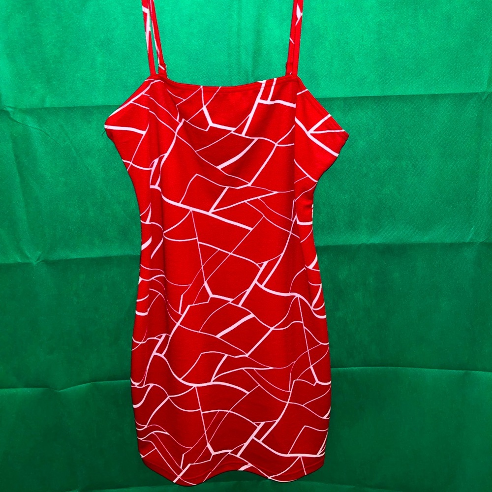 Red mini dress
